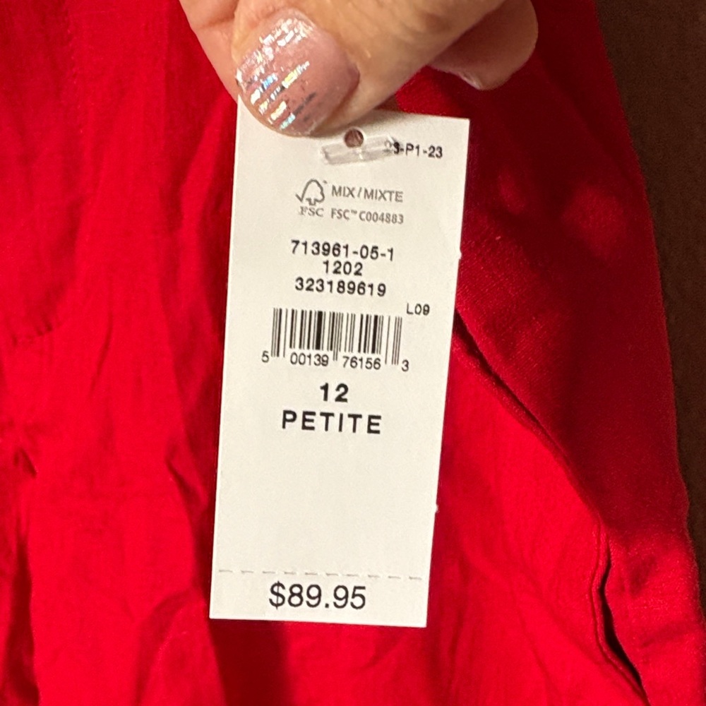 Gap Red Wide-Leg Women’s Pants petite - Picture 3 of 7